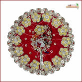Cotton Bandhej Moti Stone Booti Work Laddu Gopal Poshak With Pagdi & Patka